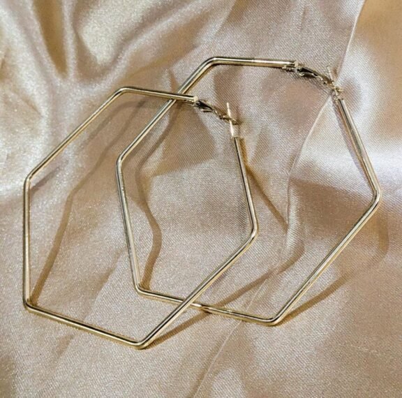 HEXAGON - GEOMETRIC BIG HOOP EARRINGS