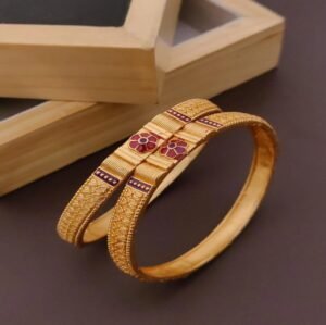 Traditional Gold-Plated Bangles (Pair)