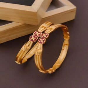 Traditional Gold-Plated Bangles (Pair)