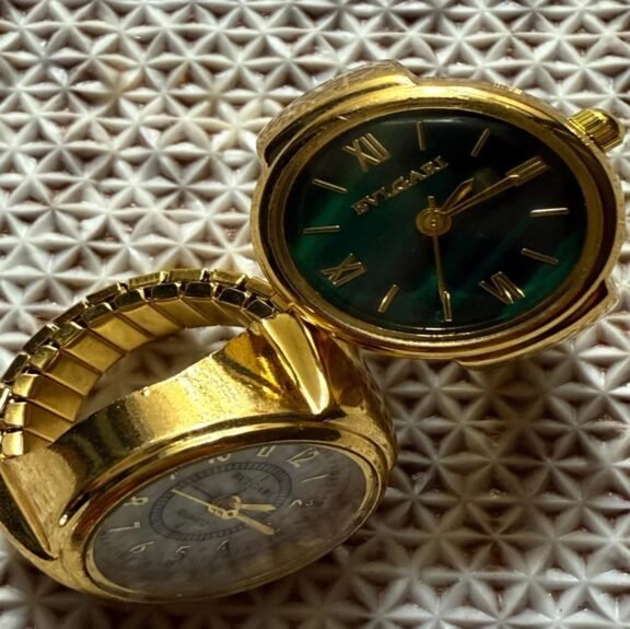 Premium Gold-Plated Watch Ring | Adjustable Finger Watch