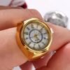 Premium Gold-Plated Watch Ring | Adjustable Finger Watch